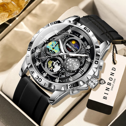 Relojes de cuarzo de lujo BINBOND para hombre, luminiscentes, resistentes al agua, cronógrafo con fecha automática, estilo ejecutivo, deportivo y casual