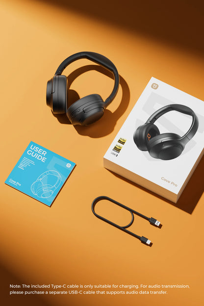 SoundPEATS Cove Pro Bluetooth 6.0 Headphones with 56dB ANC, Hi-Res LDAC Audio, 95H Battery, AI Noise Cancelling Wireless Headset