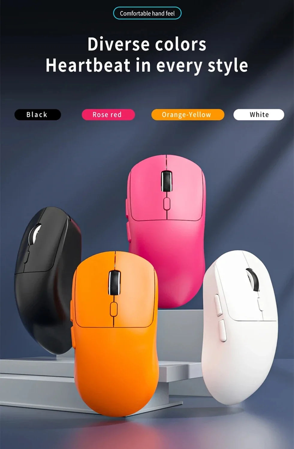 Silent Wireless Mouse 4 Colors Rechargeable Ergonomic Gaming Mice Dual-Mode Bluetooth Computer Gamer Mouse for iPad Office PC