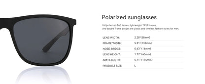 ZENOTTIC New Square Polarized Sunglasses for Men Ultralight Carbon Fiber Sun Glasses Driving Fishing Golf Sport UV400 Protection