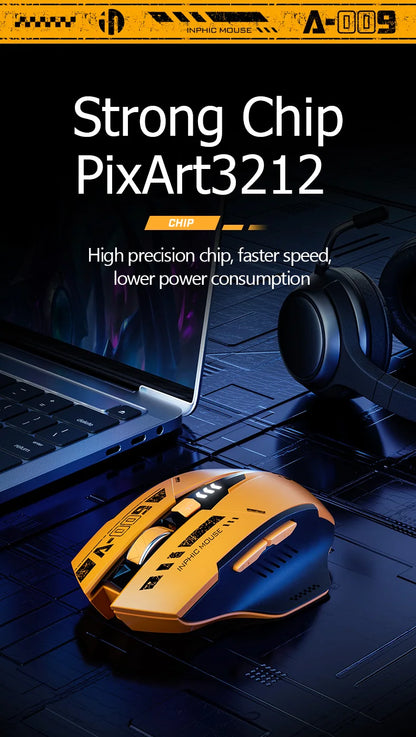 High Quality Inphic A9 200-2400dpi Bluetooth 5.0 Mouse Silent Charging Mechanical Feel Wireless Mouse for Tablet gaming mouse