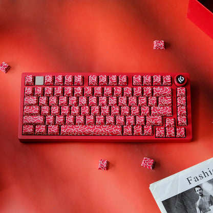 KYOMOT 135 Keys PBT Side Print Keycap Double Shot Cherry Profile Shine Through Keycaps for MX Switch Games Mechanical Keyboard