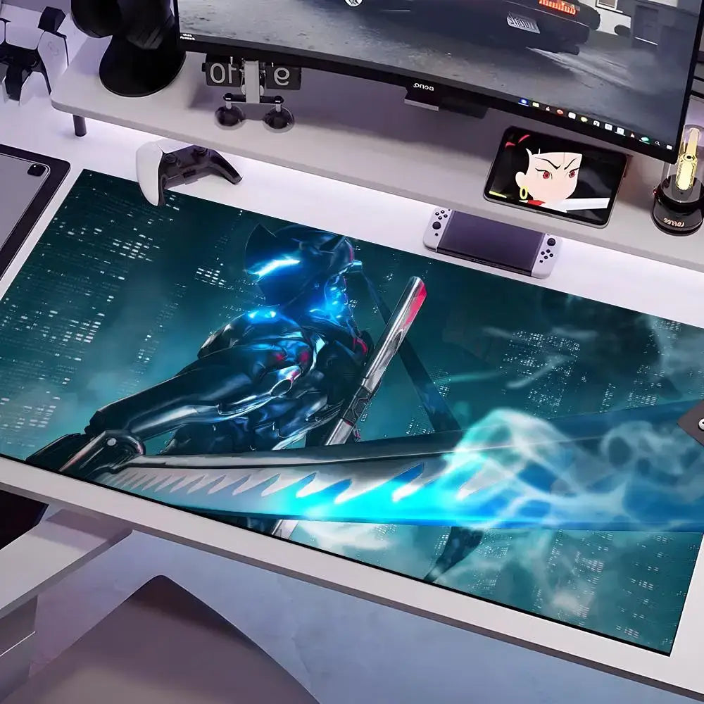 Overwatch-musemåtte i flere størrelser – stor firkantet måtte til computer, kontor og gamingbord, skridsikker musemåtte i gummi