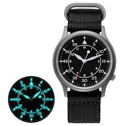 BERNY Titanium herenhorloge met kwartsmechanisme, AR-coating, saffierglas, modieus polshorloge, lichtgevend, VH31, ultradun polshorloge, waterdicht tot 5 ATM