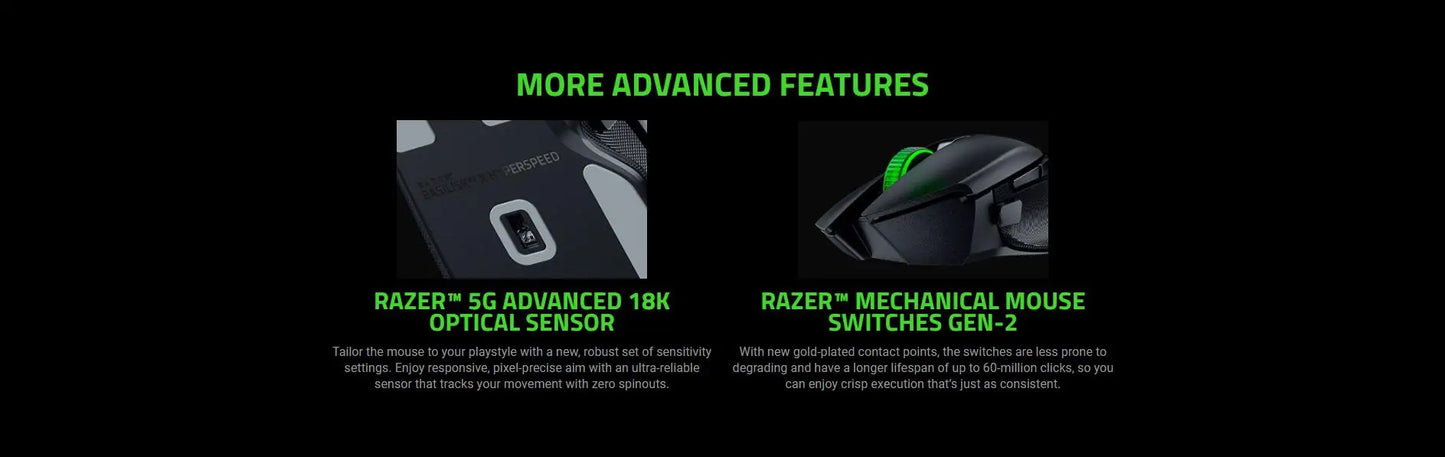 Original Razer Basilisk V3 X HyperSpeed Wireless Gaming Mouse 18K Optical Sensor Chroma RGB 2.4 GHz & Bluetooth Wireless Mice