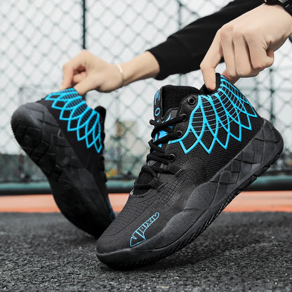 The youth actual combat basketball shoe movement outdoor comfortable cushioning wear-resisting fashion breathable high quality