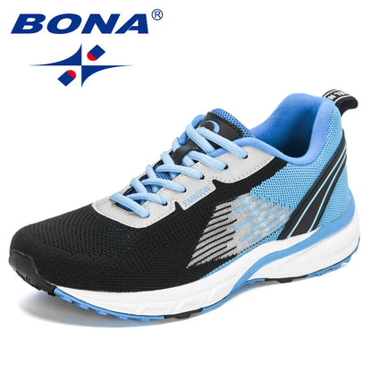 BONA New Popular Style Men Running Mesh Weaving Upper Sport Shoes ventilate Jogging Walking Sneakers Lace Up