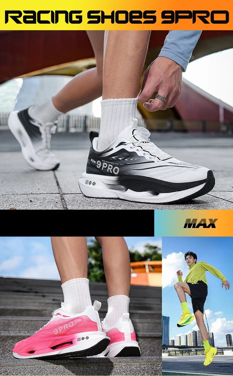 New Men's and Women's Running Shoes Breathable Racing Sports Shoes Carbon Cushion Lightweight Men's Jogging Training Shoes