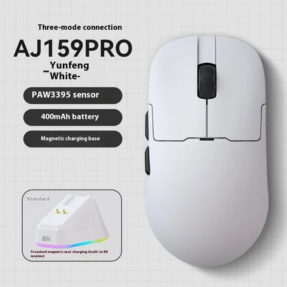 AJAZZ AJ159 APEX Mouse Tri Mode Wireless 8K PAW3950 Sensor Low Latency Gaming Mouse Charge Base Customize Lightweight PC Gamer