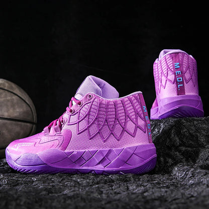 The youth actual combat basketball shoe movement outdoor comfortable cushioning wear-resisting fashion breathable high quality