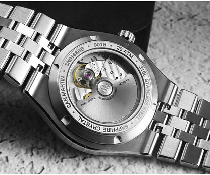 San Martin 40mm Men's Luxury Diver Watch Miyota 9015 Enamel Sunburst Dial Automatic Mechanical Wristwatch Waterproof 200m SN0148