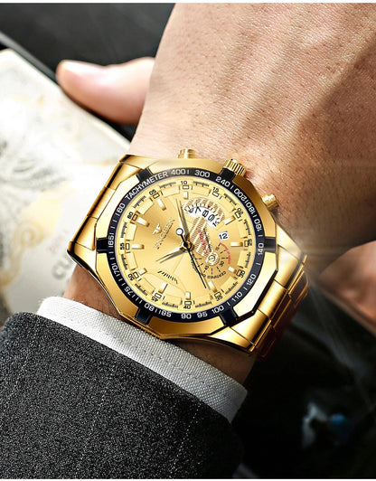 Montre-bracelet à quartz de luxe BINBOND pour homme, lumineuse, étanche, date automatique, en acier inoxydable
