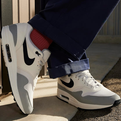 Nike Air Max 1 genuíno para homem, sapatilha desportiva retro de cano baixo com amortecimento Air FD9082-002