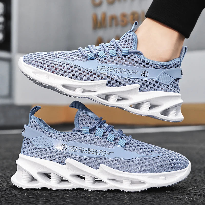 Sommer-sneakers til mænd i mesh, åndbare løbe- og tennissko til udendørs sport, Tenis Masculino, hvide casual vandresko, størrelse