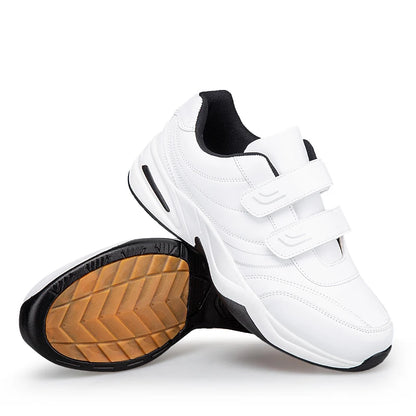 Baskets en cuir à crochet et boucle réglables pour hommes chaussures de sport décontractées baskets blanches Masculino Zapatillas Deportivas Tenis