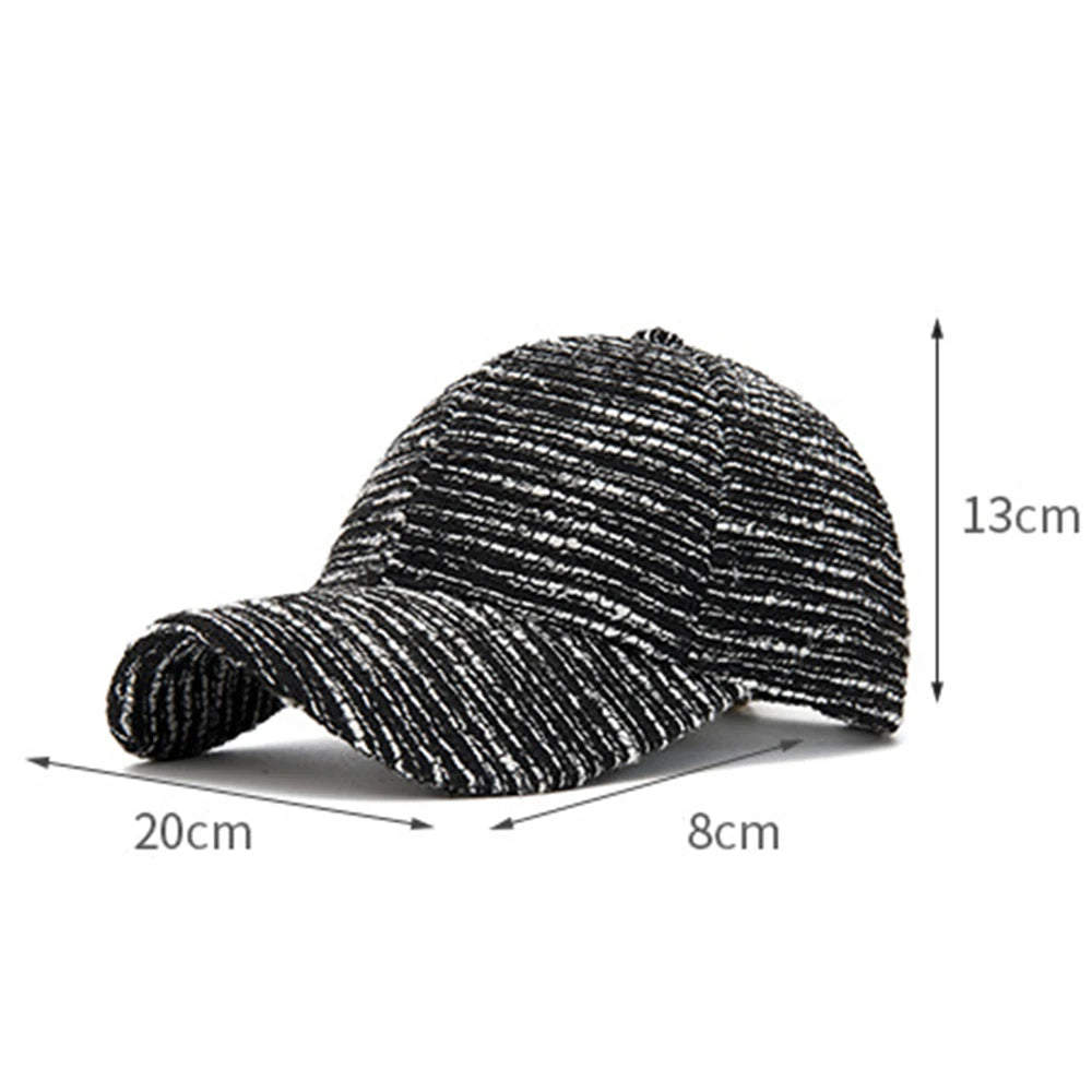 FS Fashion Black White Striped Baseball Cap For Men Casual Korean Street Women Hat Summer Streetwear Trucker Hats Gorra Hombre