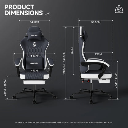 SUKIDA Gaming Chair Gamer Chair Ergonomic Office Chair Footrest Adjustable Lumbar & Pillows Gaming Chair