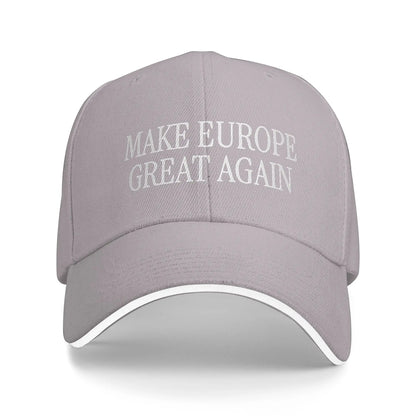 Make Europe Great Again  White Text Sun Baseball Cap Spring Unisex-Teens  Hip Hop Hats Casual Outdoor Sports Baseball Caps