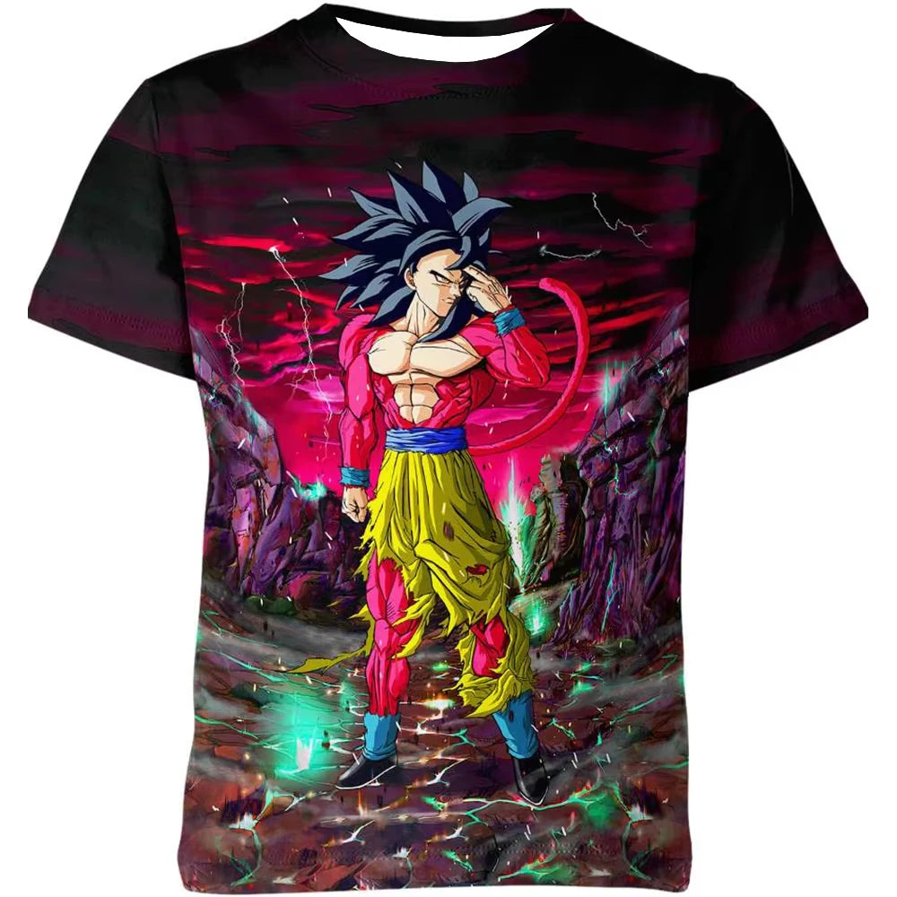 Sommer Dragon Ball T-shirt Børnetøj T-shirt Anime-figurer Goku Super Saiyan T-shirt Drengetøj Børnetøj Kortærmet Y2k