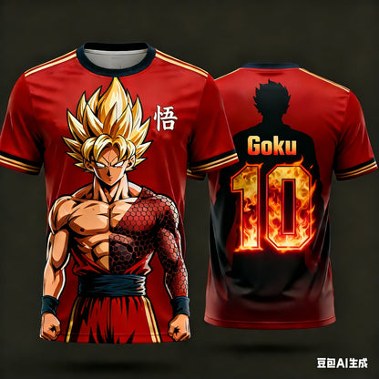 Summer Dragon Ball Retro Fitness T-shirt til mænd, oversized, 3D-trykt, kortærmet, familie, unisex, børnesports-T-shirt