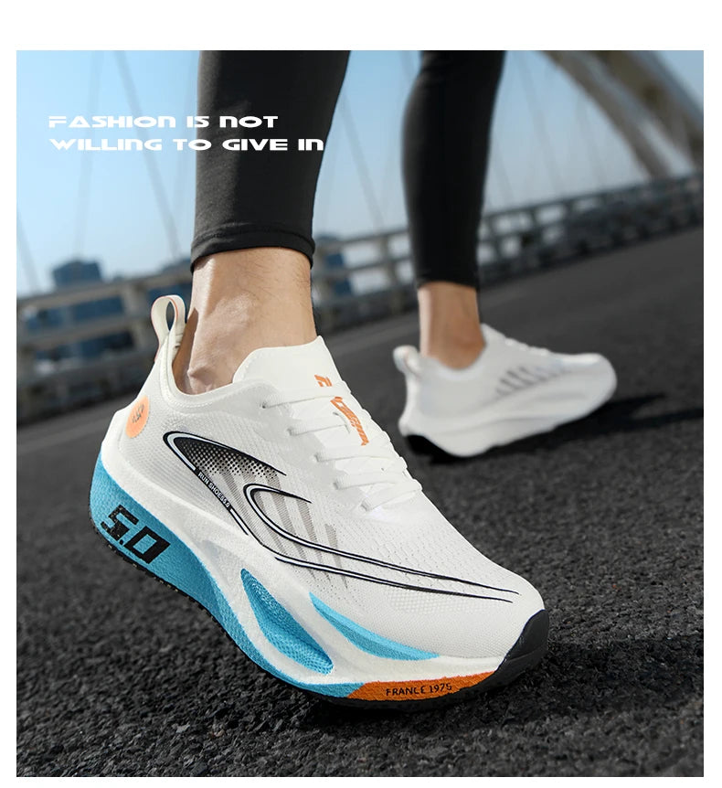 Baskets de sport pour homme FourSeasons, chaussures de course CarbonPlate, chaussures de marathon respirantes et confortables, chaussures d'entraînement d'athlétisme, marche
