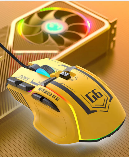 High-end Programmable Gaming Mouse Wired 12800 DPI 12 keys RGB Game Mice for Windows IOS Home Office Laptop PC