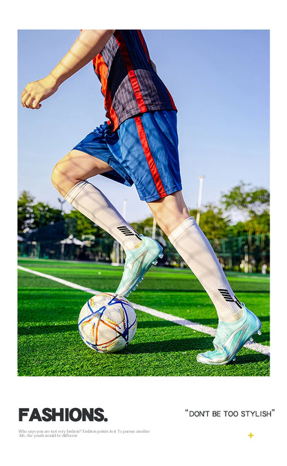 Men Soccer Cleats Breathable Lightweight Football Boots Anti-Slip Training Shoes Outdoor Sport Sneakers