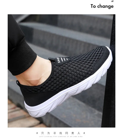 YRZL Lightweight Men's Casual Shoes, Breathable Slip-On Male Casual Sneakers, Anti-Slip Men's Flats, Outdoor Walking Shoes Size 39-46