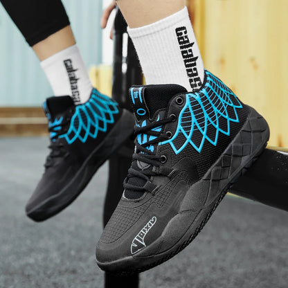 The youth actual combat basketball shoe movement outdoor comfortable cushioning wear-resisting fashion breathable high quality