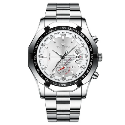 Montre-bracelet pour homme, style militaire, décontracté ou sportif, à quartz, de marque prestigieuse, en acier intégral, étanche
