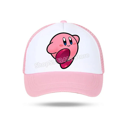 Kirby Summer Baseball Polyester Hats Universal Casual Cap Truck Driver Cartoon Peripheral Items Adult Adjustable Children Action