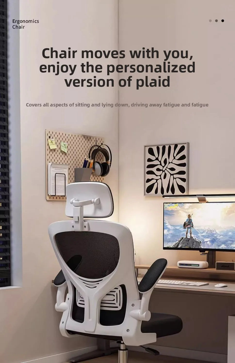 Ergonomic Gaming Chair for Dorm Office Long Hours Comfortable Computer Desk Chair
