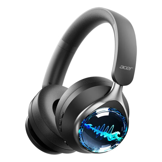 Casque sans fil Acer Bluetooth 6.0, casque supra-auriculaire pliable, suppression du bruit, audio haute résolution, appels clairs, ajustement confortable