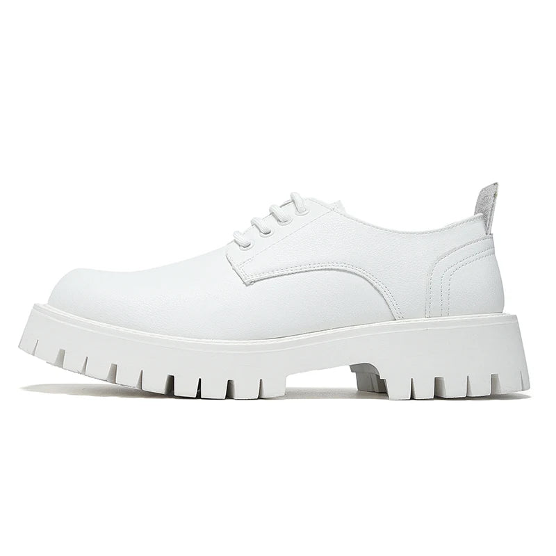 White Lace-up Oxford Shoe Men Fashion Men's Leather Sneakers Breathable Casual Loafers Shoes Mens Designer Men Comfortable Shoes