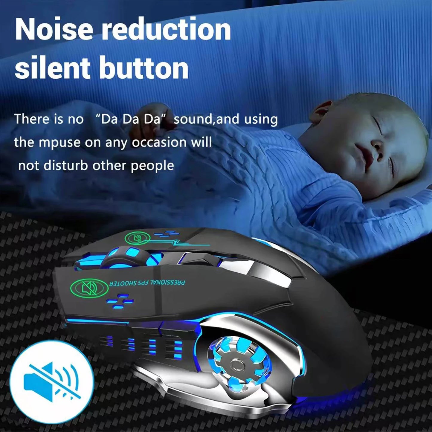 Bluetooth Mouse Gaming Computer Rechargeable Wireless Mouse USB Mechanical E-Sports Backlight PC Gamer Mouse for Computer
