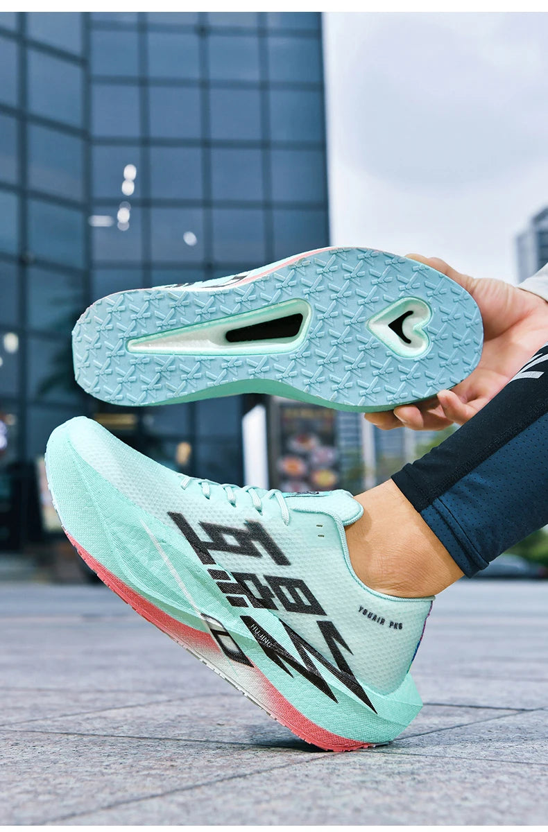 Men Sports Carbon Board Speciality Breathable Lightweight Women's Comfortable Athletic Nonskid Sneakers﻿ Marathon Running Shoe