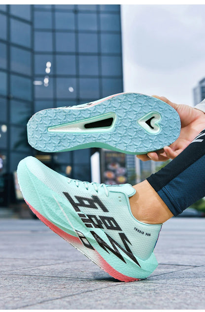 Men Sports Carbon Board Speciality Breathable Lightweight Women's Comfortable Athletic Nonskid Sneakers﻿ Marathon Running Shoe
