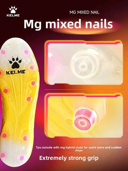 Kelme High-End Football Shoes Short Nail Anti-Slip Football Boots Artificial Grass Cushioning Training MG Football Shoes
