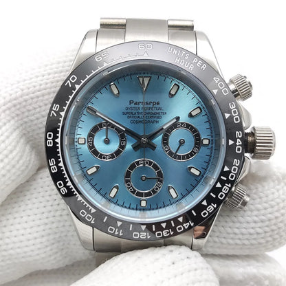 39mm Watch Quartz for Men Luxury Chronograph Fashion Sapphire Trendy Stylish Sports Mens Steel Band Wrist Watches