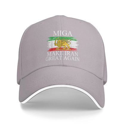 Make Iran Great Again Emblem Of Iran MIGA Gift Sun Baseball Cap Summer Unisex Trucker Hat High Quality Baseball Caps