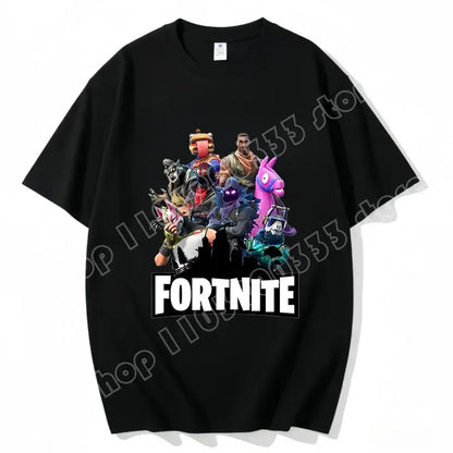 „Fortnite“ apvalios iškirptės marškinėliai, unisex suaugusiesiems, žaidimo šokių stiliaus, nauji, iš grynos medvilnės, trumpomis rankovėmis, puikiai tinka kasdienai ir atostogoms