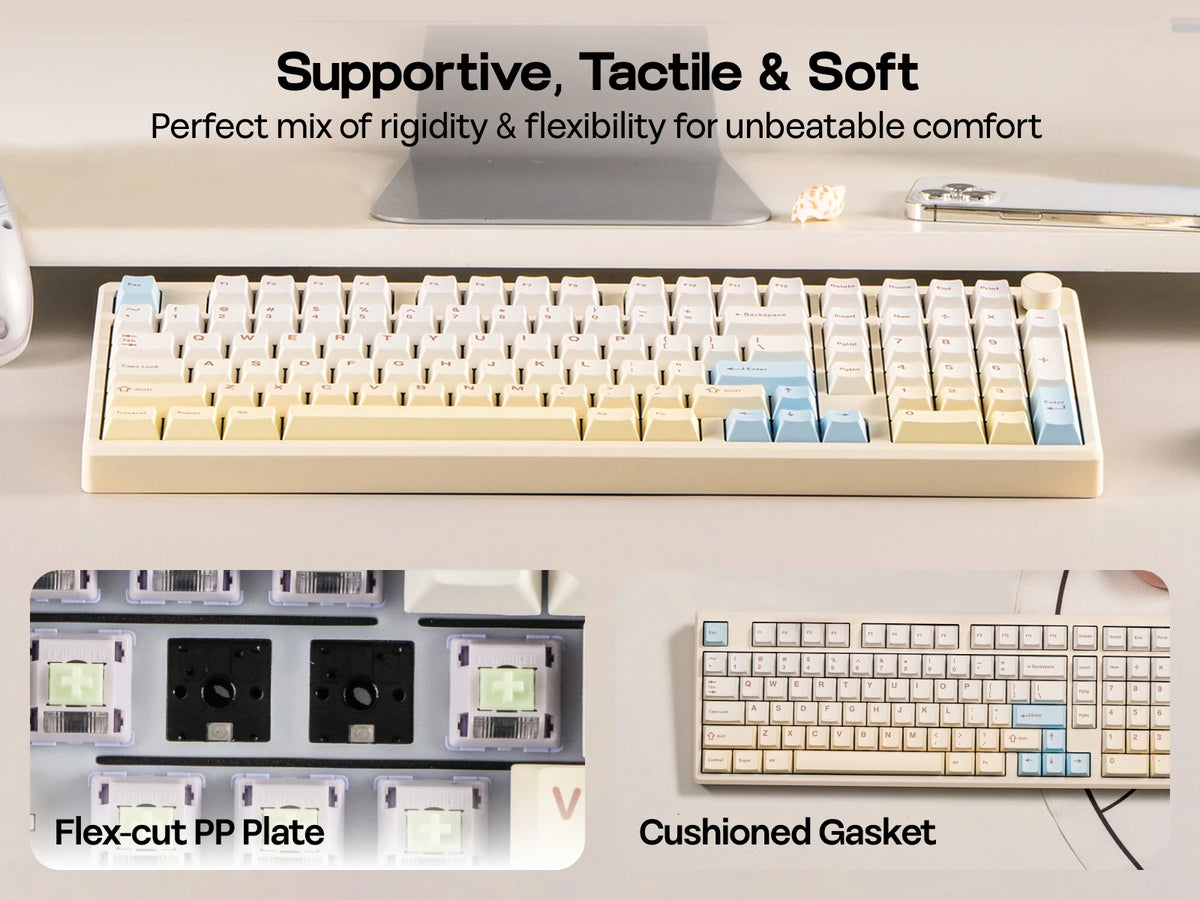 EPOMAKER Galaxy100 Lite QMK/VIA 96% ANSI US Layout Hot-Swap Wired/2.4GHz/BT Wireless 1800 Aluminum Gasket Mechanical Keyboard