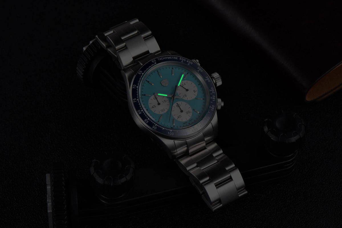 ROSSITIMI Urban Premium Men Quartz Watch Light Luxury Sports Stainless Steel VK63 Tachymeter Luminous 100m Diving Luminous Reloj