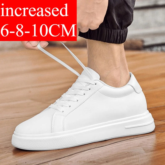 Heren sneakers, schoenen met verhoogde zool, inlegzool voor lengteverhoging 6-10 cm, schoenen met hoge hakken, leren sportschoenen, herenschoenen