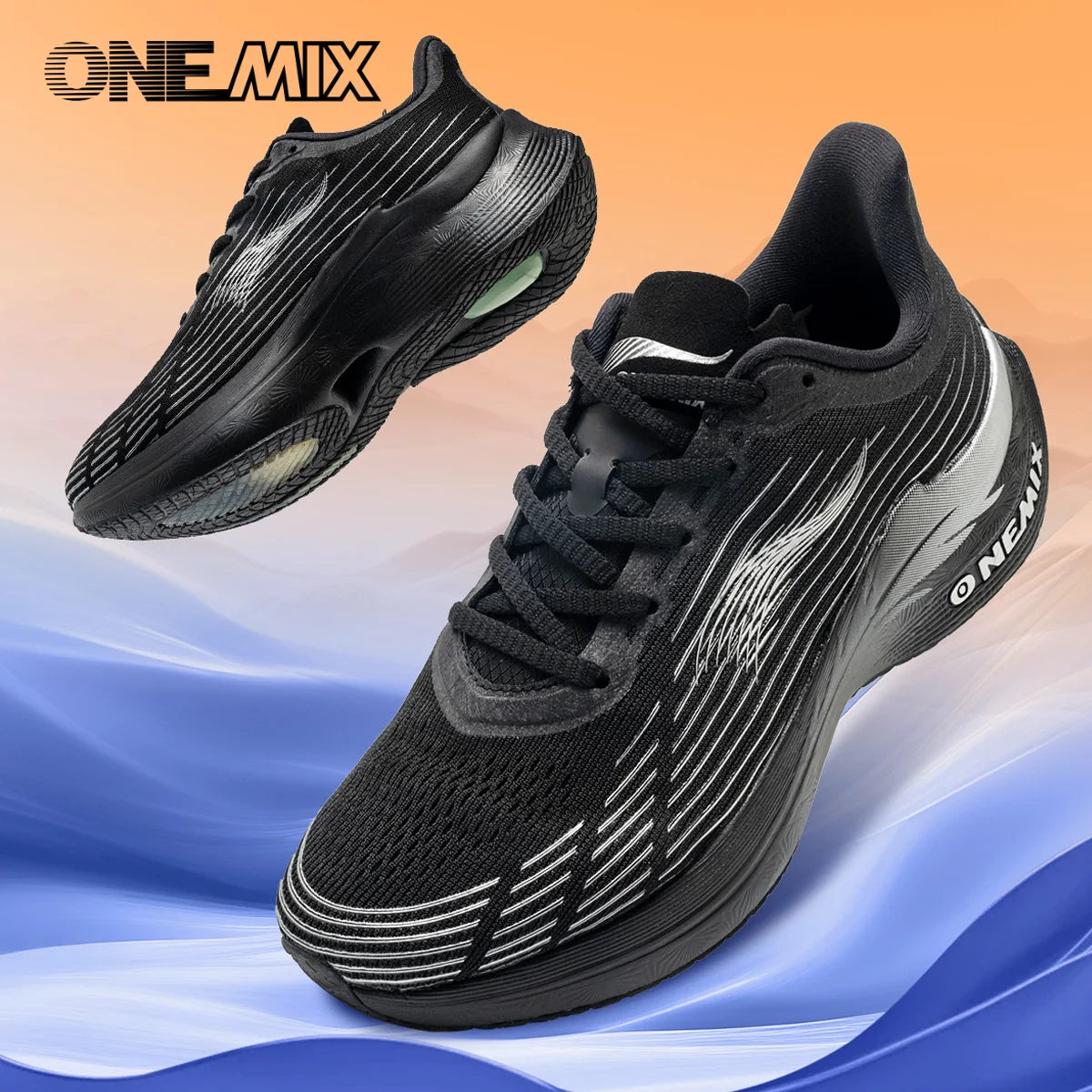 Onemix New Men Marathon Running Shoes for Women Breathable Lightweight Sneakers Lace Up Athletic Shoes Comfortable Light Soft