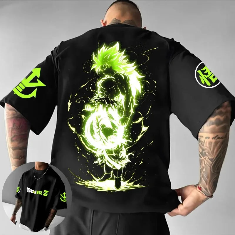 Dragon Ball-animations-T-shirt med New Broli-motiv – sommermodel til mænd og kvinder, løs pasform, casual, børn, forældre-barn, kortærmet top