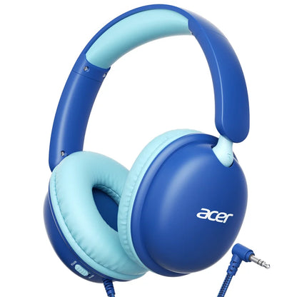 Casque pour enfants Acer OHW355 avec cordon pour l'école, casque filaire stéréo pliable avec prise jack 3,5 mm, limite de volume 74/85 dB