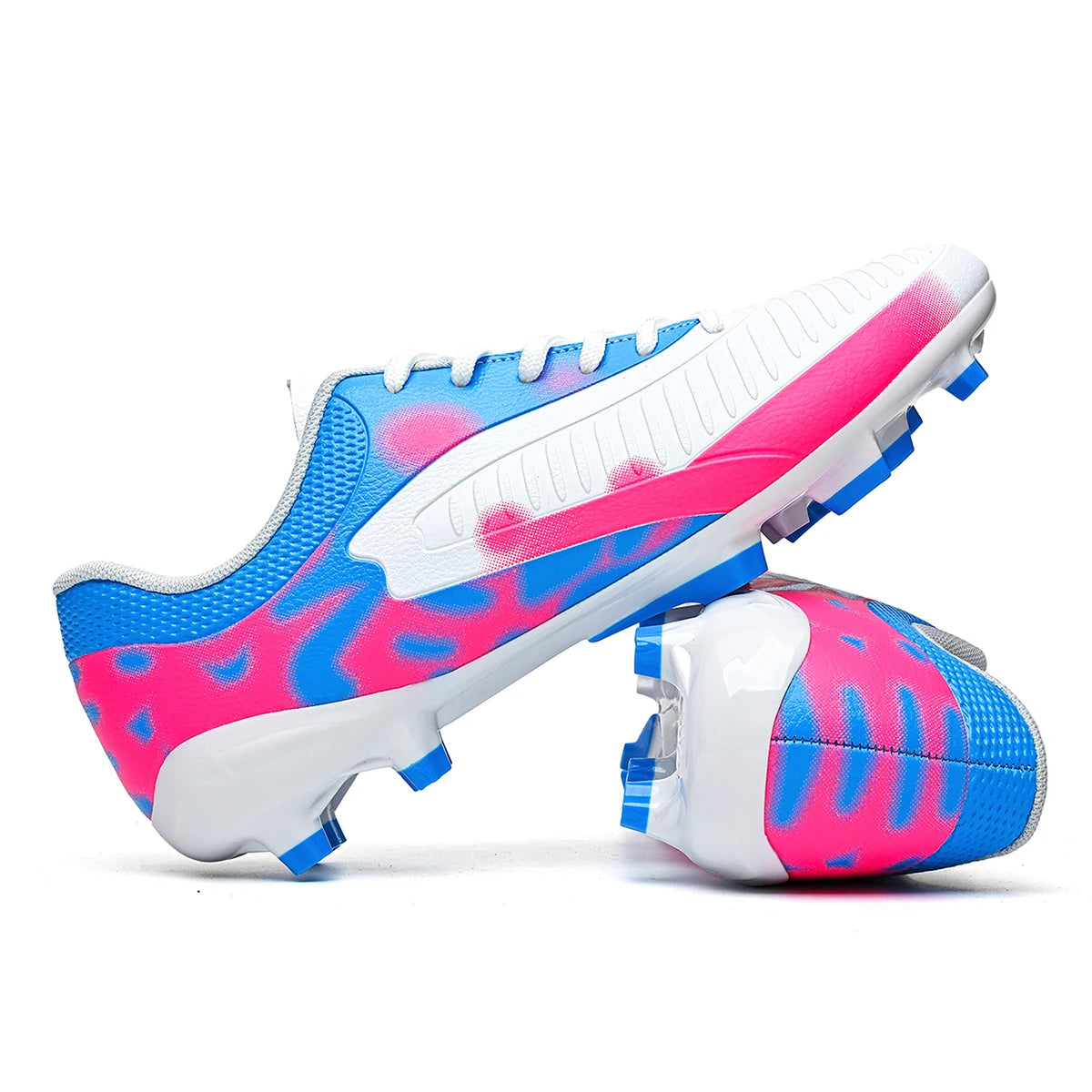 Chaussures de football unisexes AG FG, crampons longs en TPU, crampons de football absorbant les chocs pour les matchs sur gazon naturel et artificiel en extérieur
