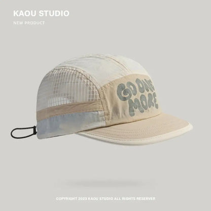 Soft Brim Quick-drying Baseball Cap Retro 5-panel Sun Protection Breathable Hat Casual Hip-hop Hat Mesh Running Caps