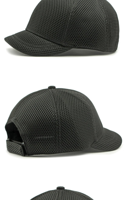 HT4828 5CM Short Brim Baseball Cap Male 6 Panels Baseball Hat Breathable Mesh Trucker Cap Men Women Solid Plain Snapback Cap